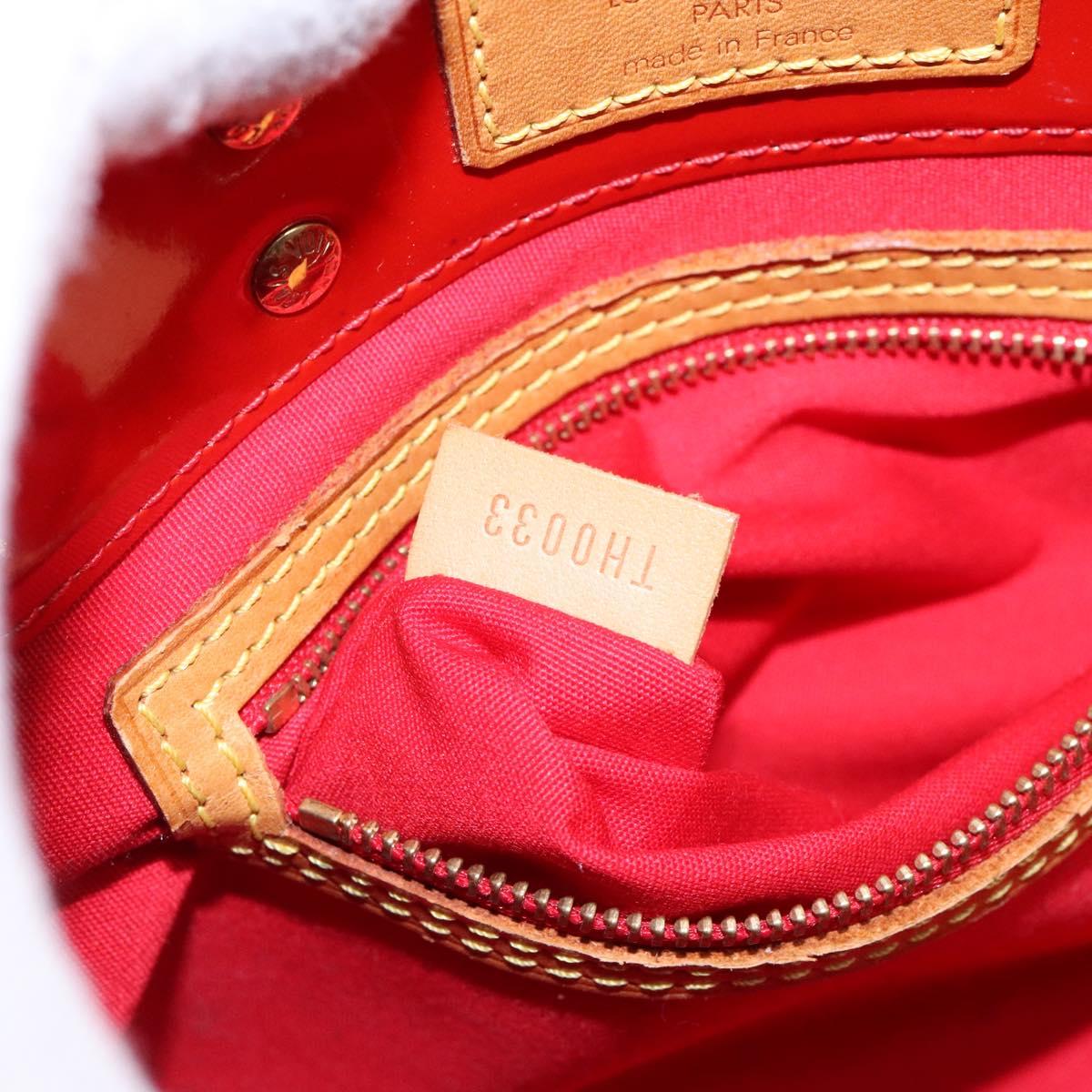 LOUIS VUITTON Monogram Vernis Reade PM Hand Bag Red Rouge M91088 LV Auth 139143