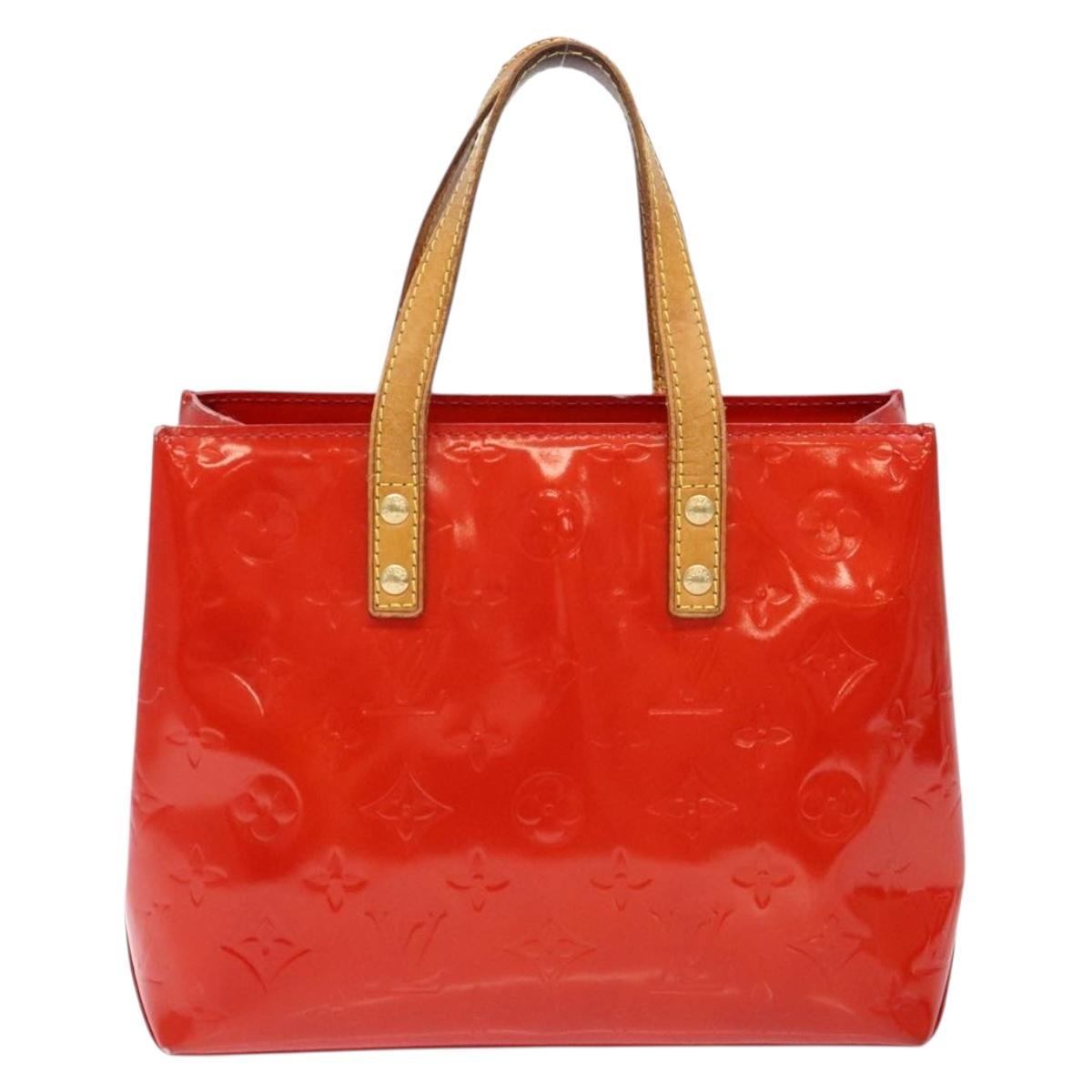 LOUIS VUITTON Monogram Vernis Reade PM Hand Bag Red Rouge M91088 LV Auth 139143