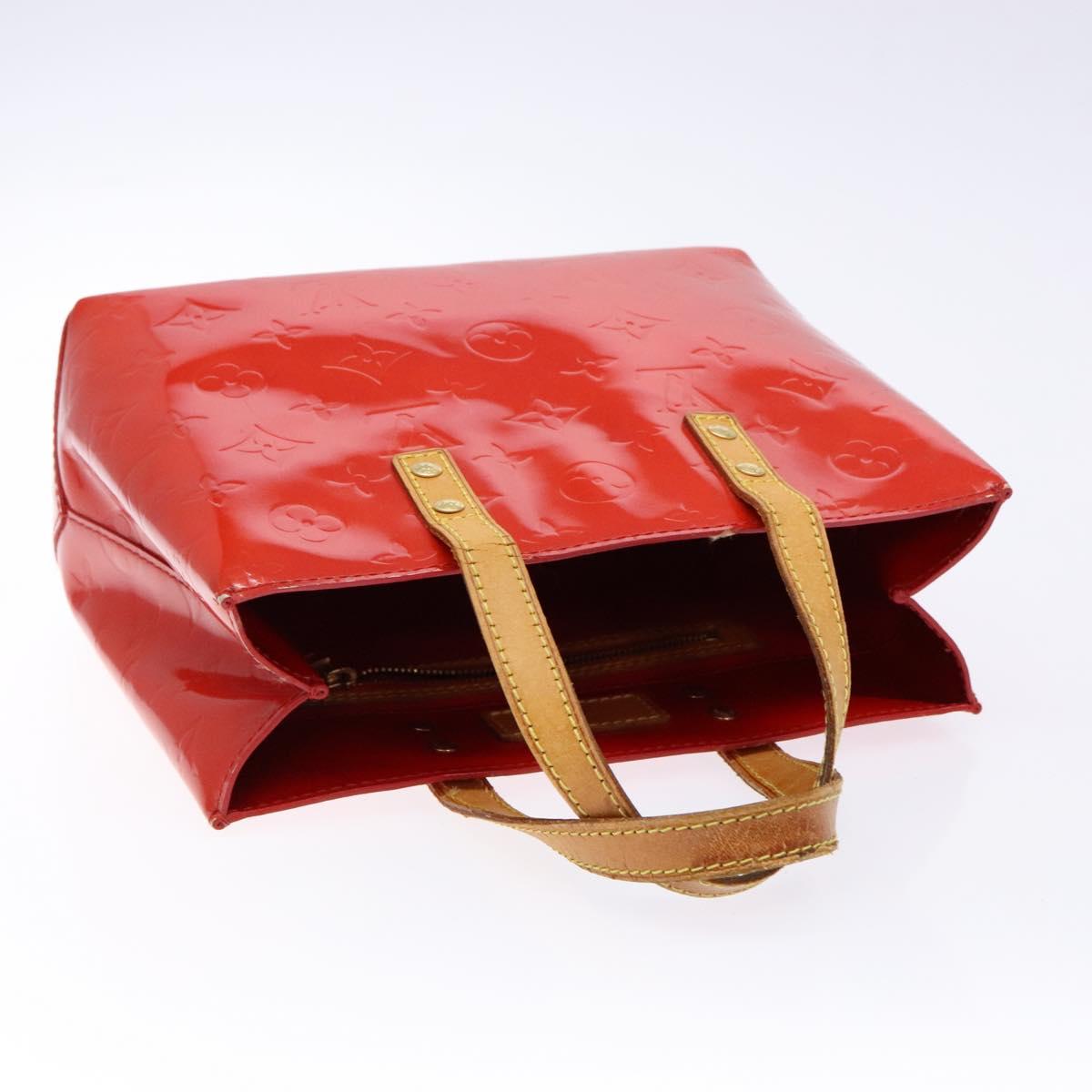 LOUIS VUITTON Monogram Vernis Reade PM Hand Bag Red Rouge M91088 LV Auth 139143