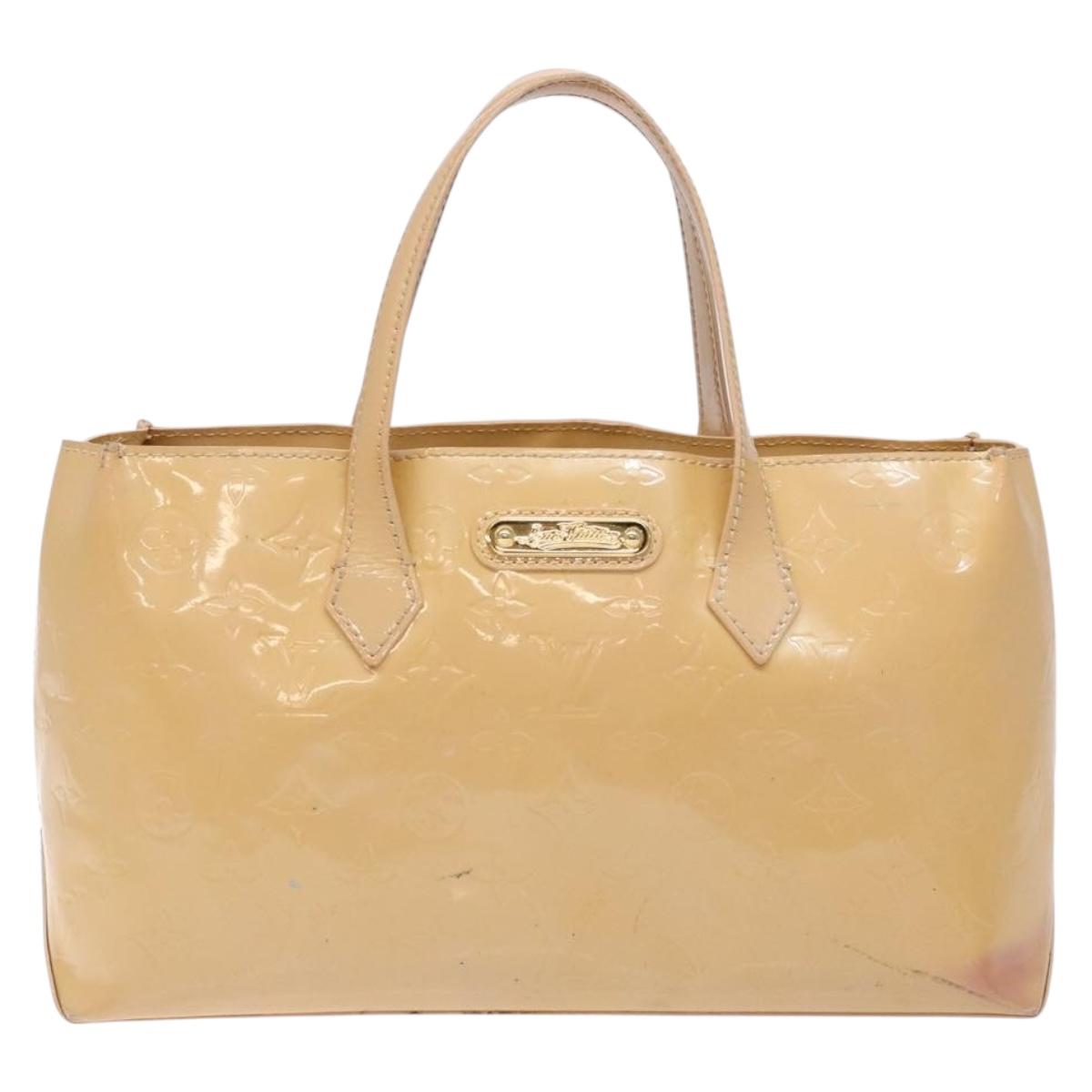 LOUIS VUITTON Vernis Wilshire PM Hand Bag Rose Flow Lantern M91642 Auth 139144