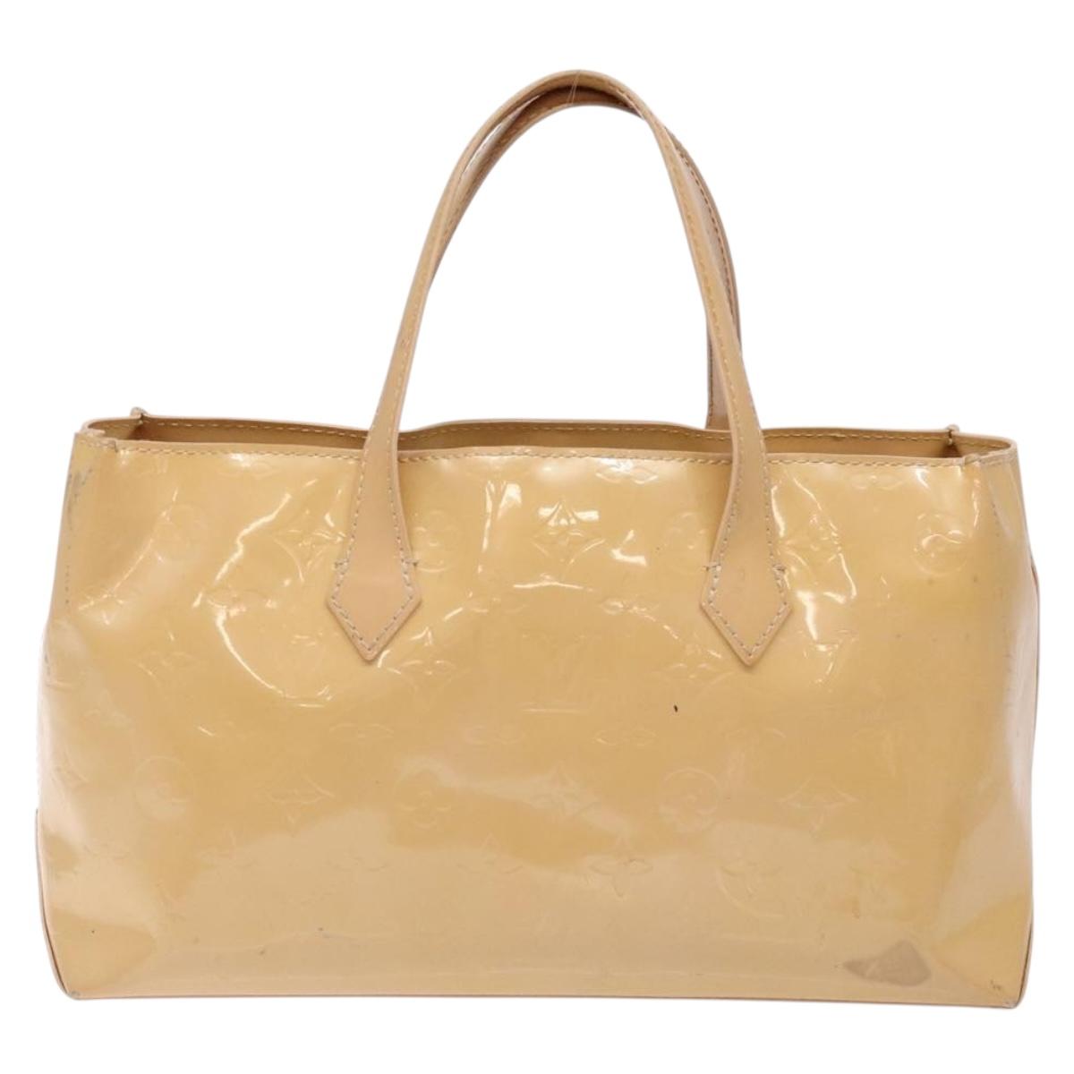 LOUIS VUITTON Vernis Wilshire PM Hand Bag Rose Flow Lantern M91642 Auth 139144