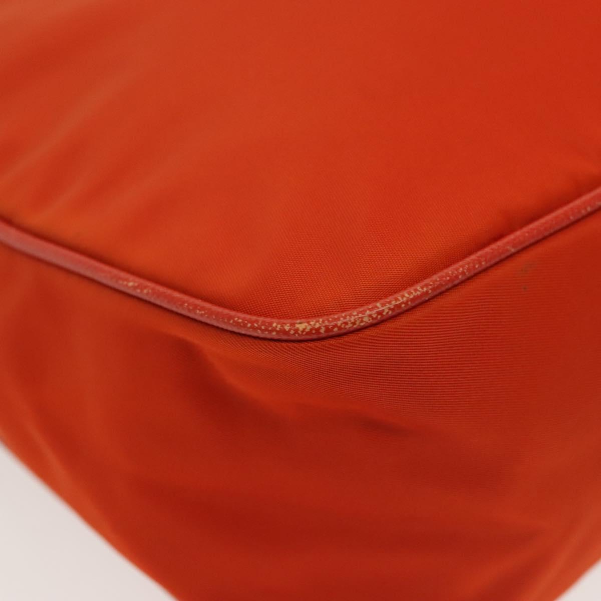 PRADA Shoulder Bag Nylon Orange Silver Auth 139153
