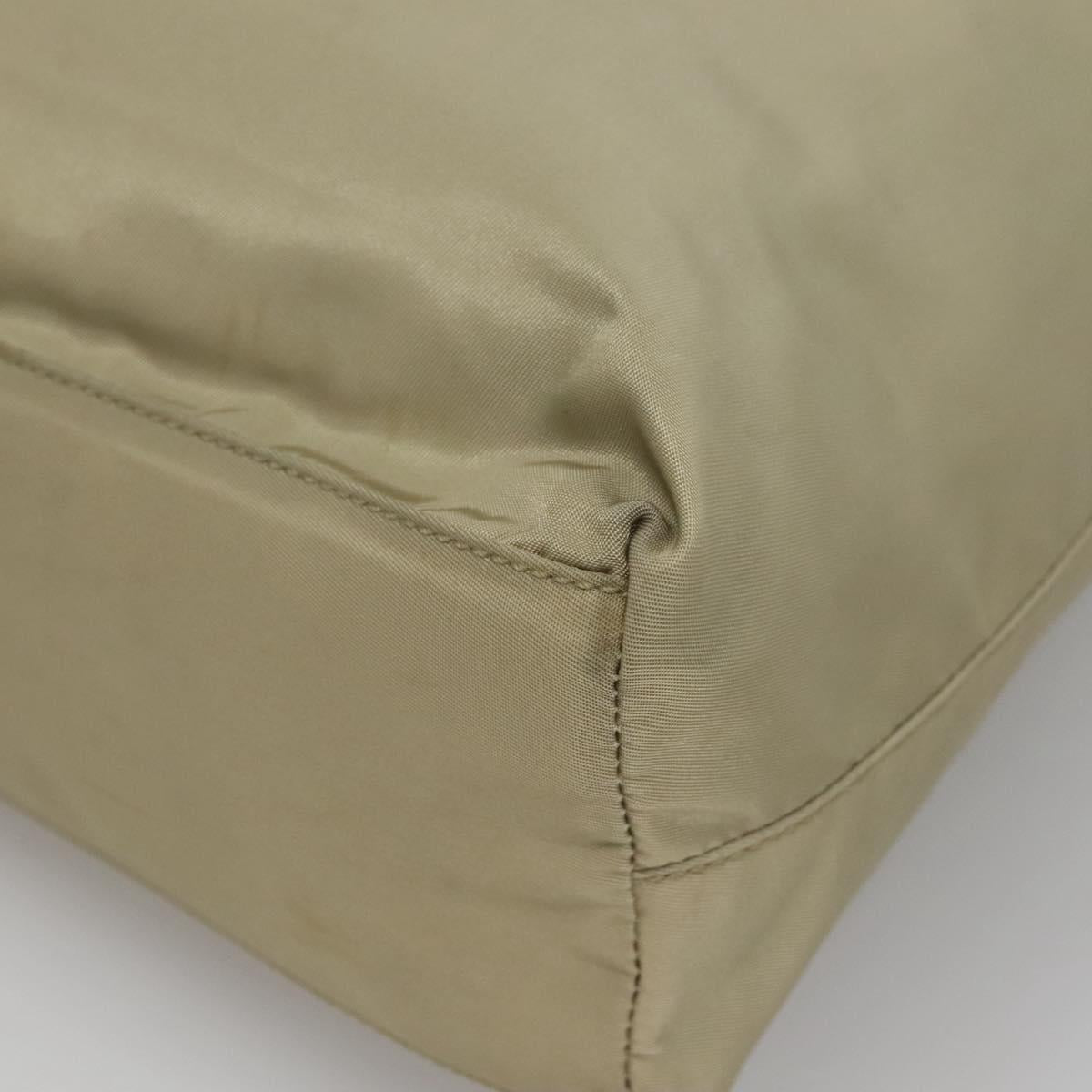 PRADA Hand Bag Nylon Beige Auth 139154