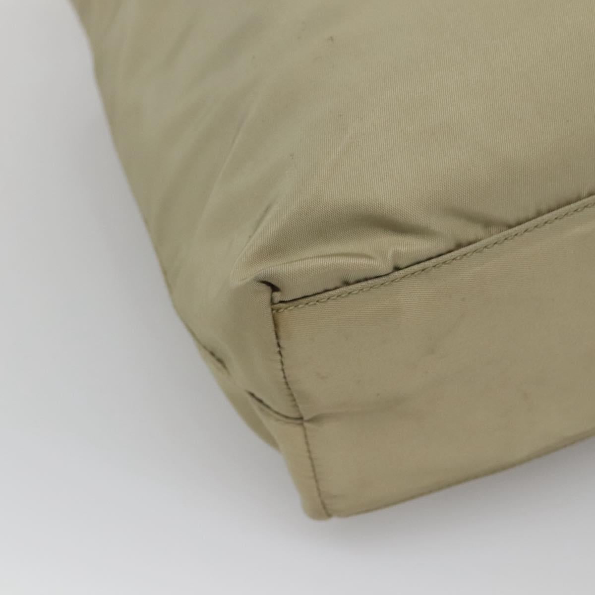 PRADA Hand Bag Nylon Beige Auth 139154