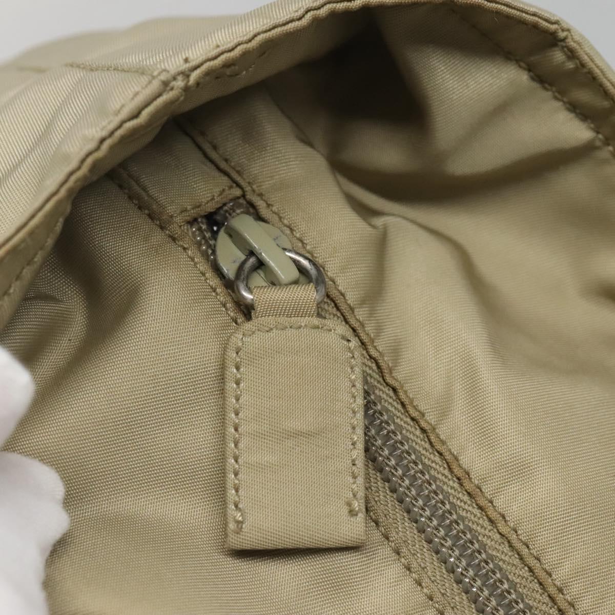 PRADA Hand Bag Nylon Beige Auth 139154