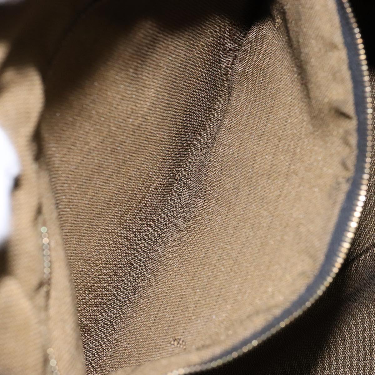 FENDI Zucca Canvas Vanity Pouch Black Brown Auth 139161