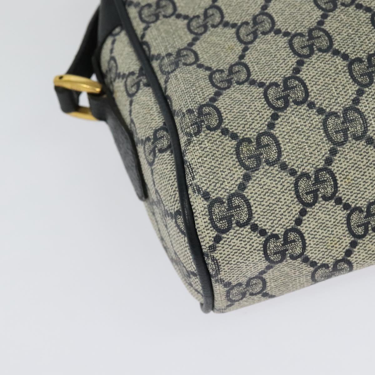 GUCCI GG Supreme Sherry Line Shoulder Bag PVC Navy Gold 32 02 004 Auth 139167