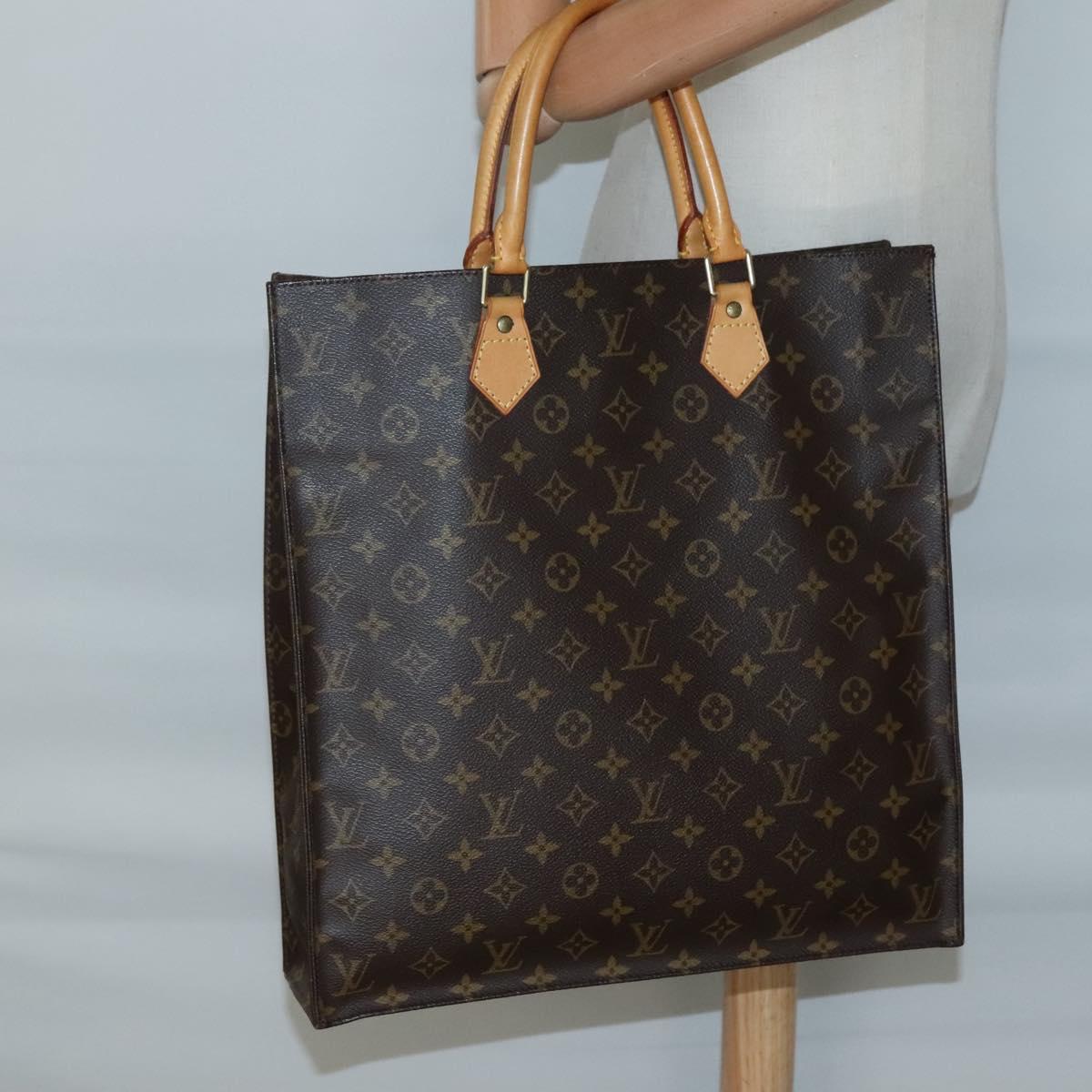 LOUIS VUITTON Monogram Sac Plat Hand Bag M51140 LV Auth 139183