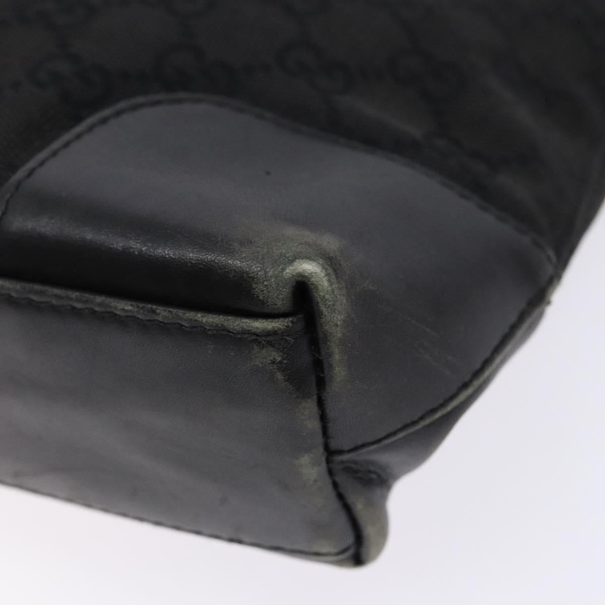 GUCCI GG Canvas Shoulder Bag Black Gold 33900 Auth 139189A