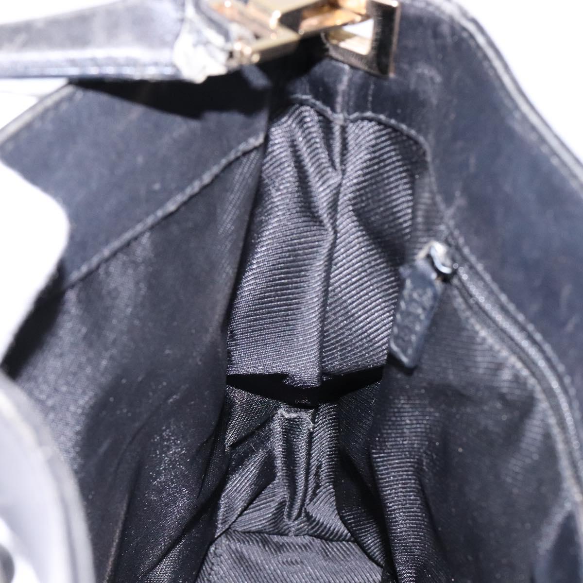 GUCCI GG Canvas Shoulder Bag Black Gold 33900 Auth 139189A