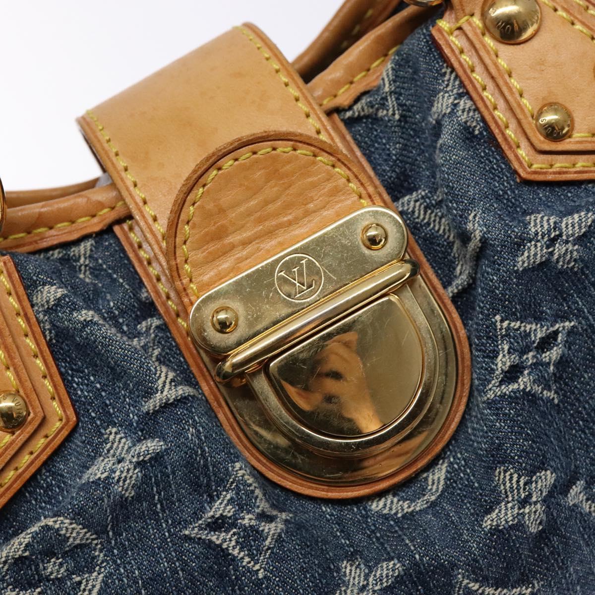 LOUIS VUITTON Monogram Denim Preity Hand Bag Blue M95020 LV Auth 139198