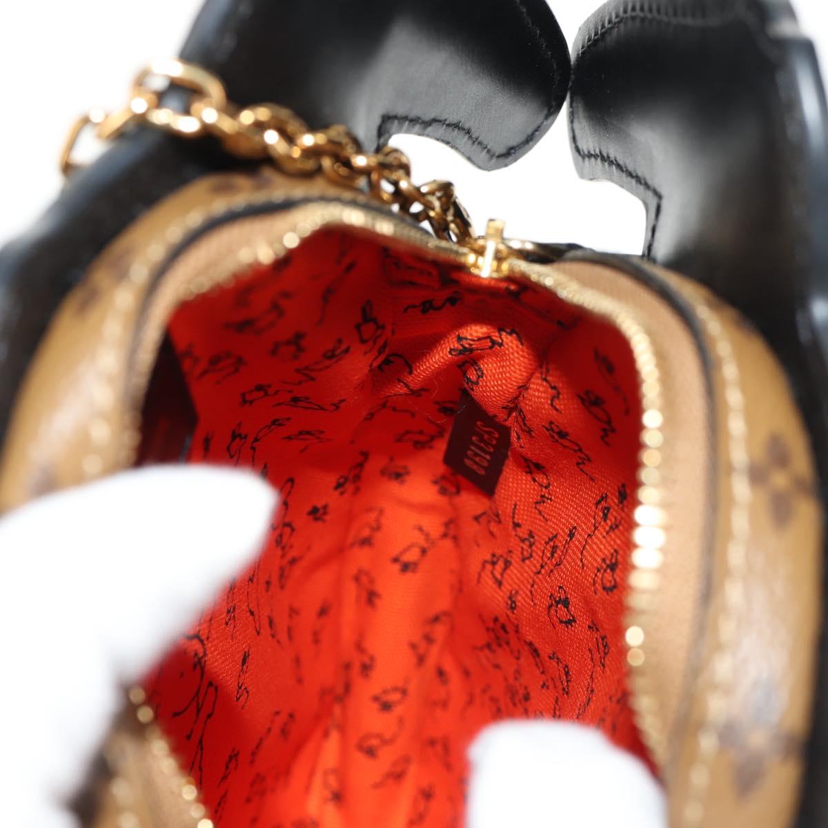 LOUIS VUITTON Monogram Reverse Dog Face Pochette Bag Gray M53171 LV Auth 139199M