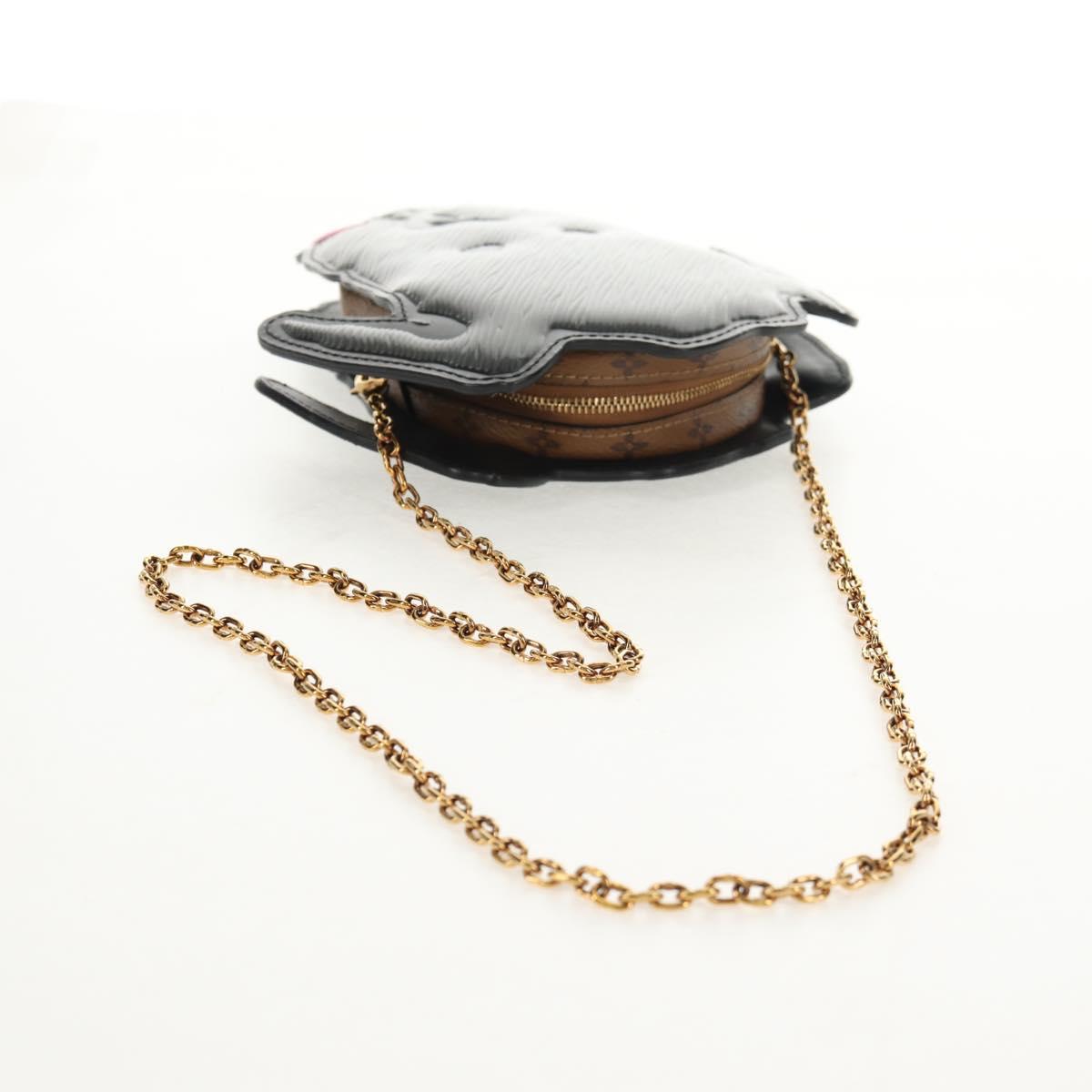 LOUIS VUITTON Monogram Reverse Dog Face Pochette Bag Gray M53171 LV Auth 139199M