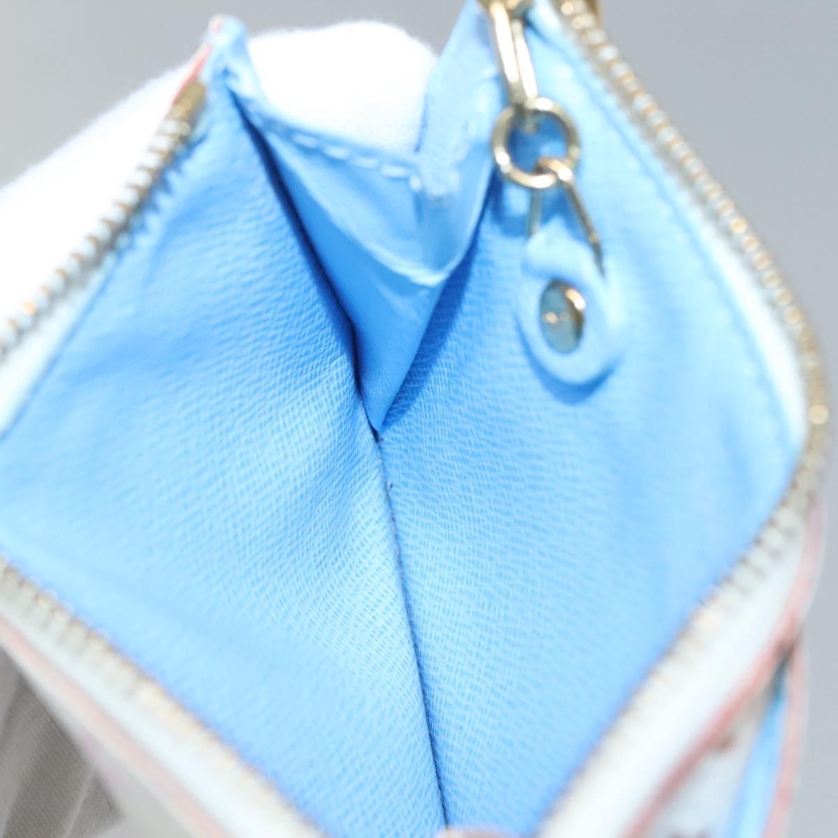 LOUISVUITTON Multicolor Pochette Cles NM Coin Purse White M93734 LV Auth 139203V