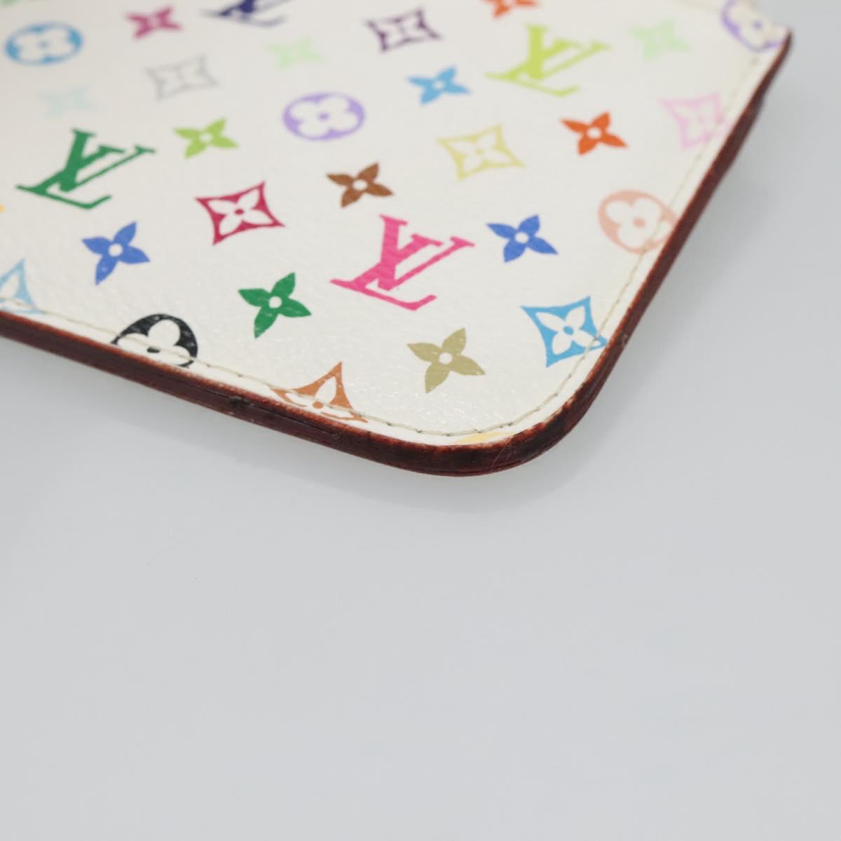 LOUISVUITTON Multicolor Pochette Cles NM Coin Purse White M93734 LV Auth 139203V