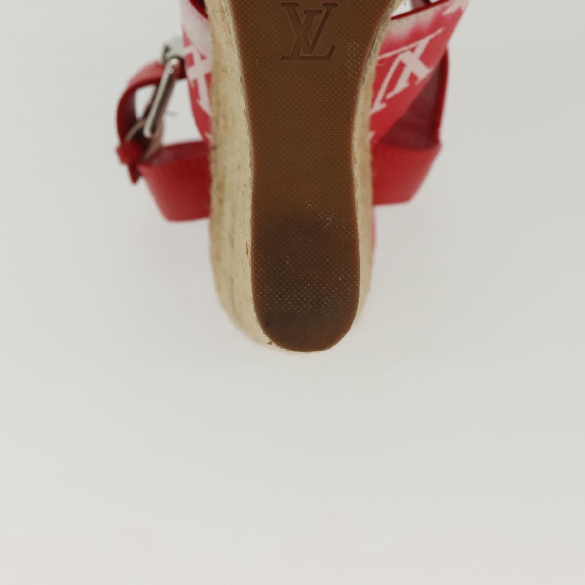 LOUIS VUITTON Monogram Escal Starboard Line Sandals Red LV Auth 139208
