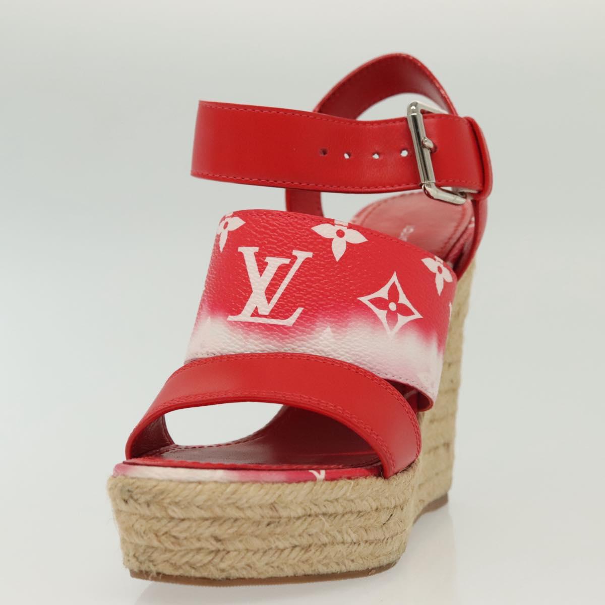 LOUIS VUITTON Monogram Escal Starboard Line Sandals Red LV Auth 139208