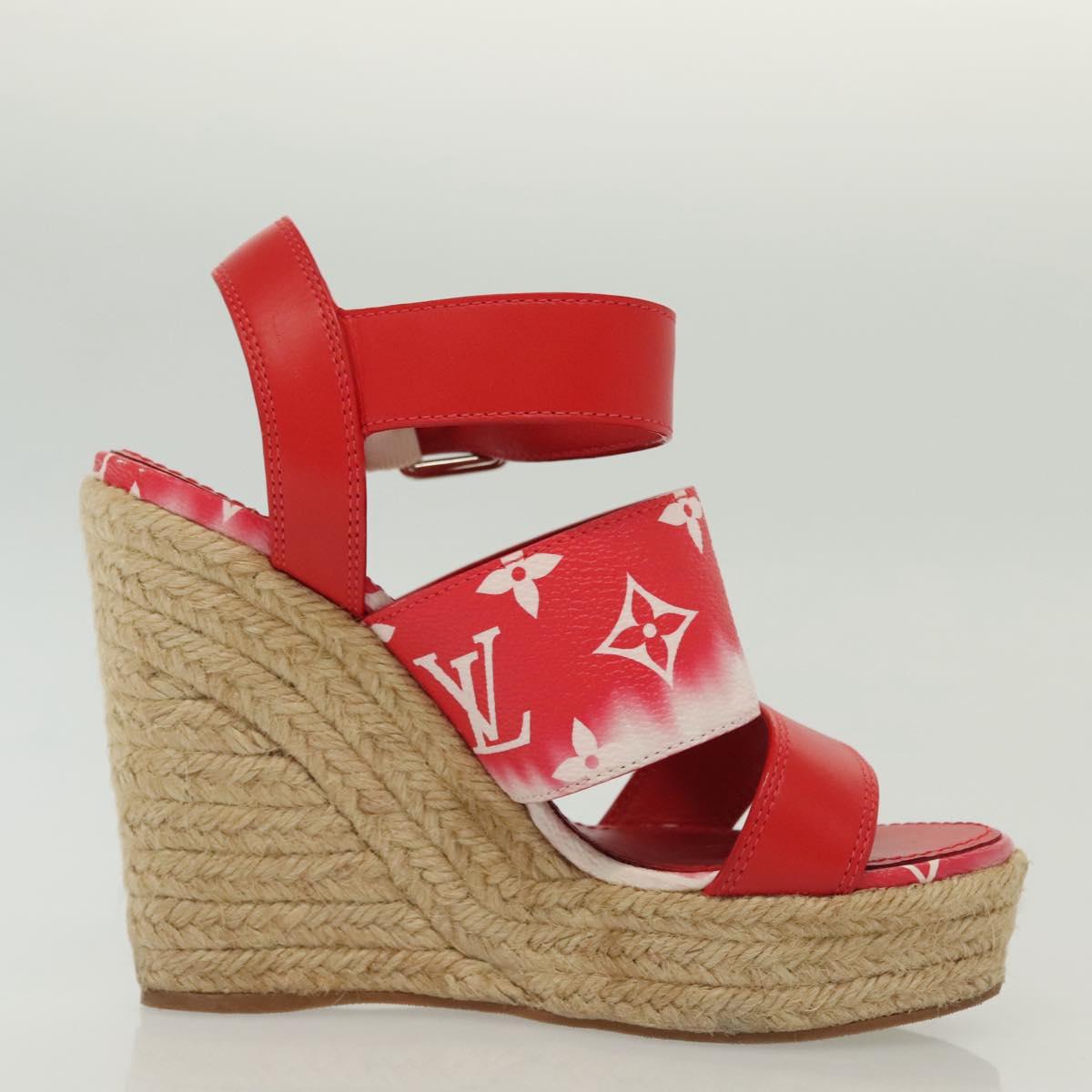 LOUIS VUITTON Monogram Escal Starboard Line Sandals Red LV Auth 139208