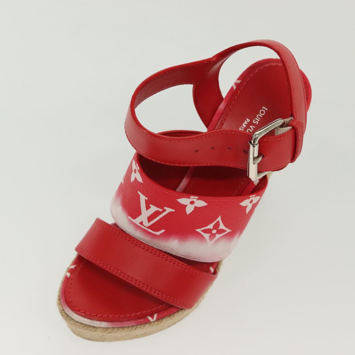 LOUIS VUITTON Monogram Escal Starboard Line Sandals Red LV Auth 139208