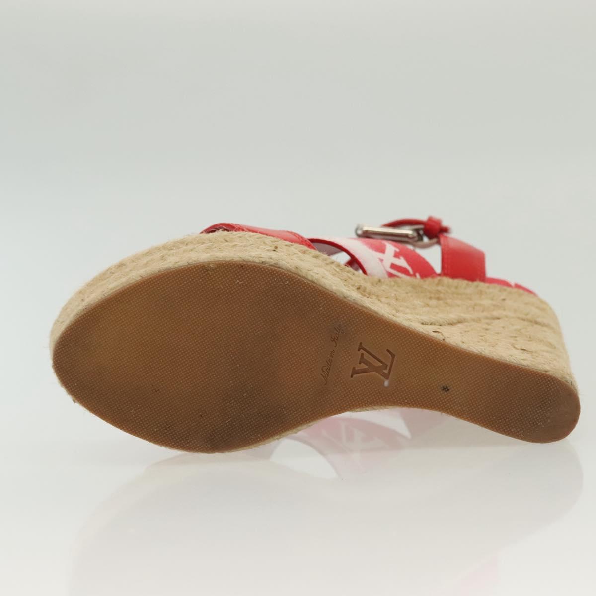 LOUIS VUITTON Monogram Escal Starboard Line Sandals Red LV Auth 139208