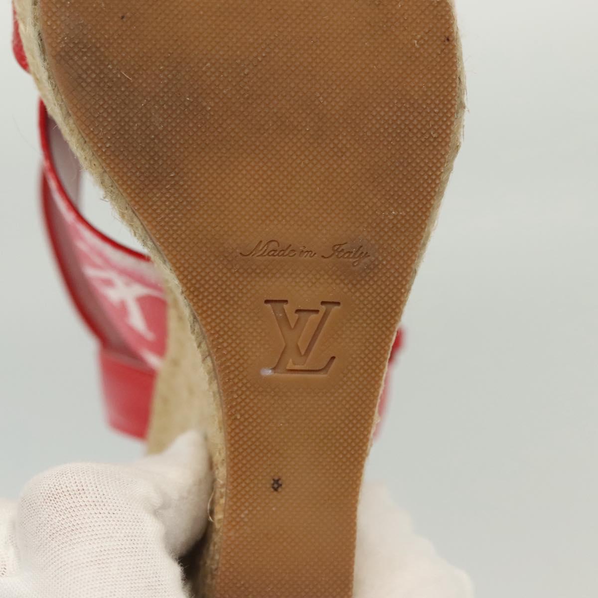 LOUIS VUITTON Monogram Escal Starboard Line Sandals Red LV Auth 139208