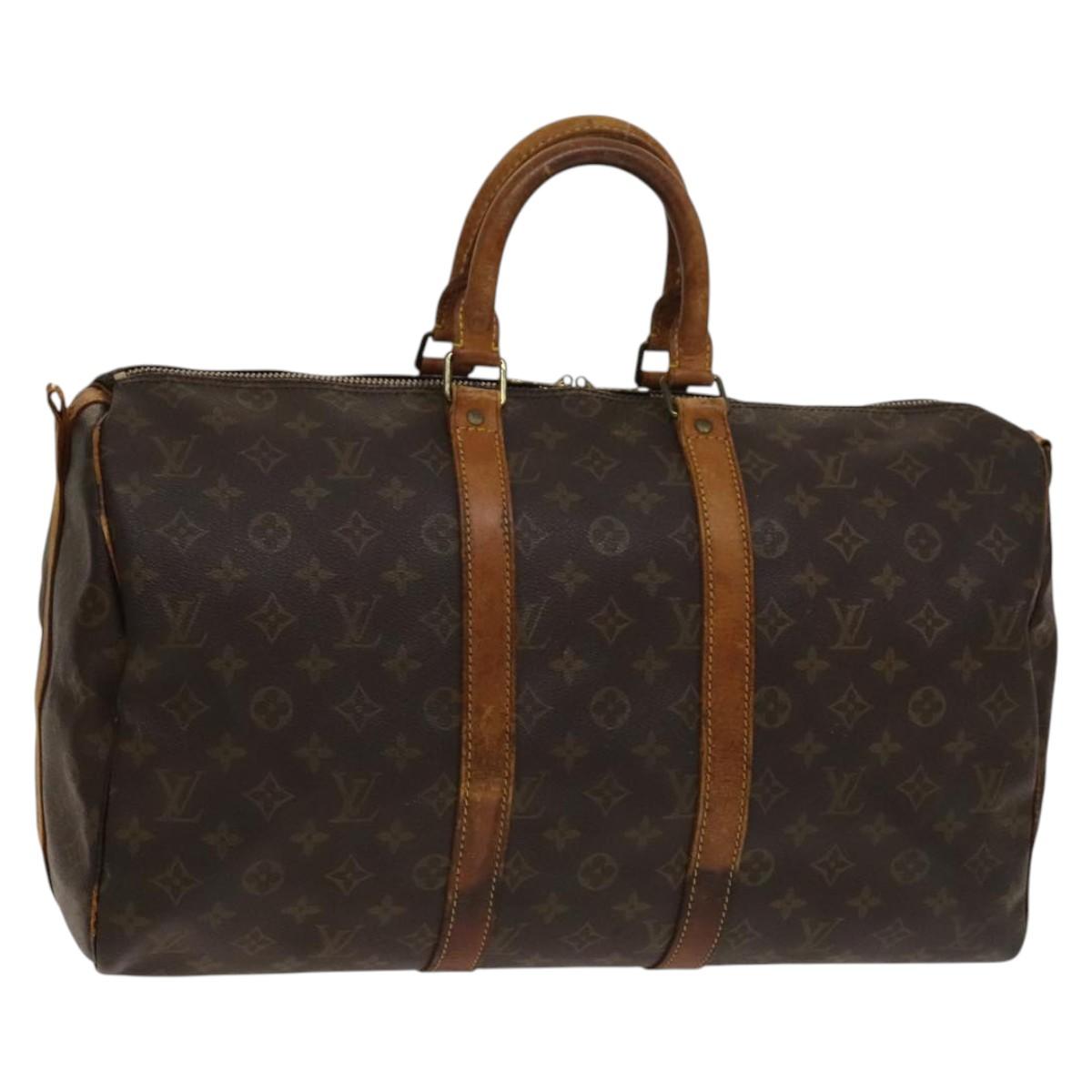 LOUIS VUITTON Monogram Keepall Bandouliere 45 Boston Bag M41418 LV Auth 139233