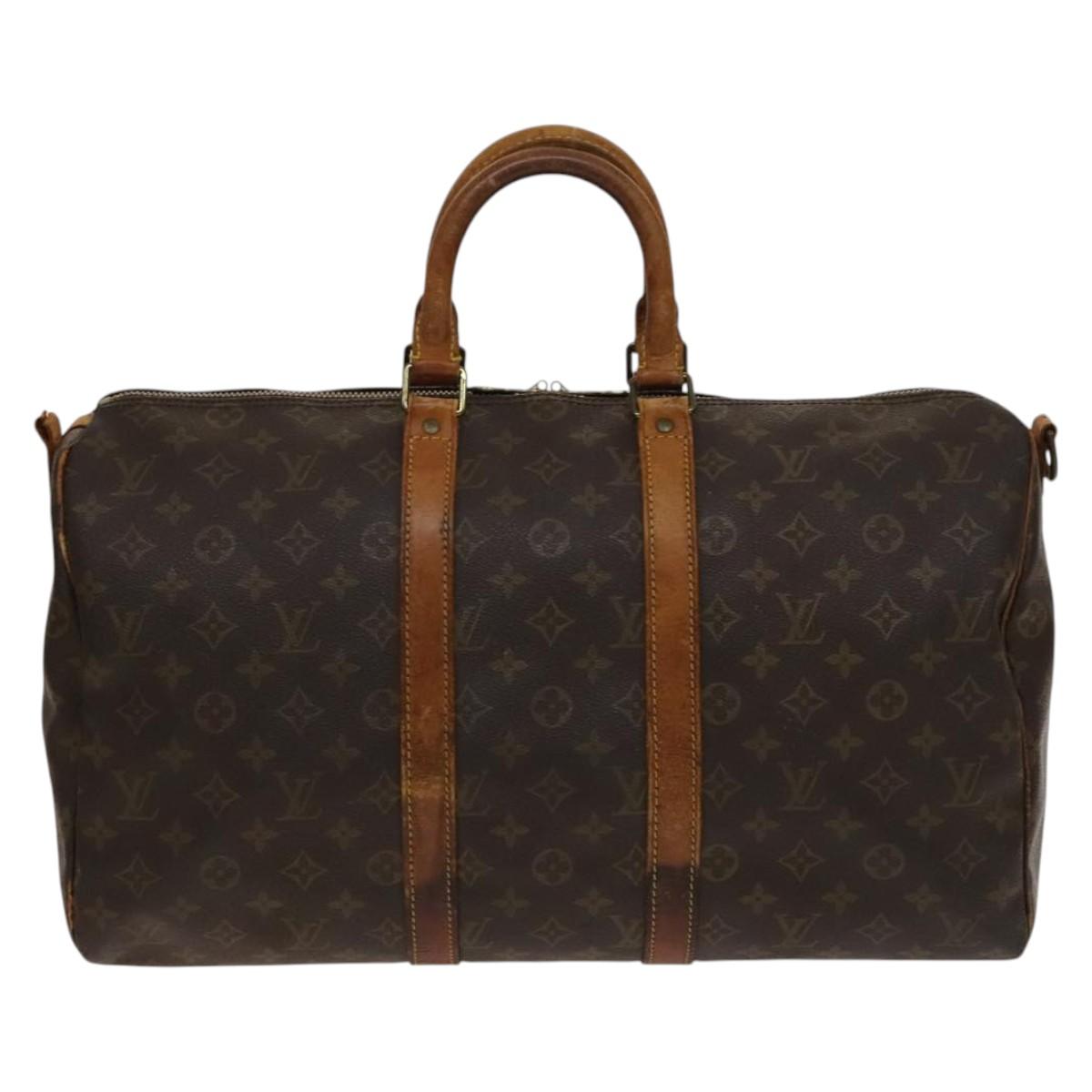 LOUIS VUITTON Monogram Keepall Bandouliere 45 Boston Bag M41418 LV Auth 139233
