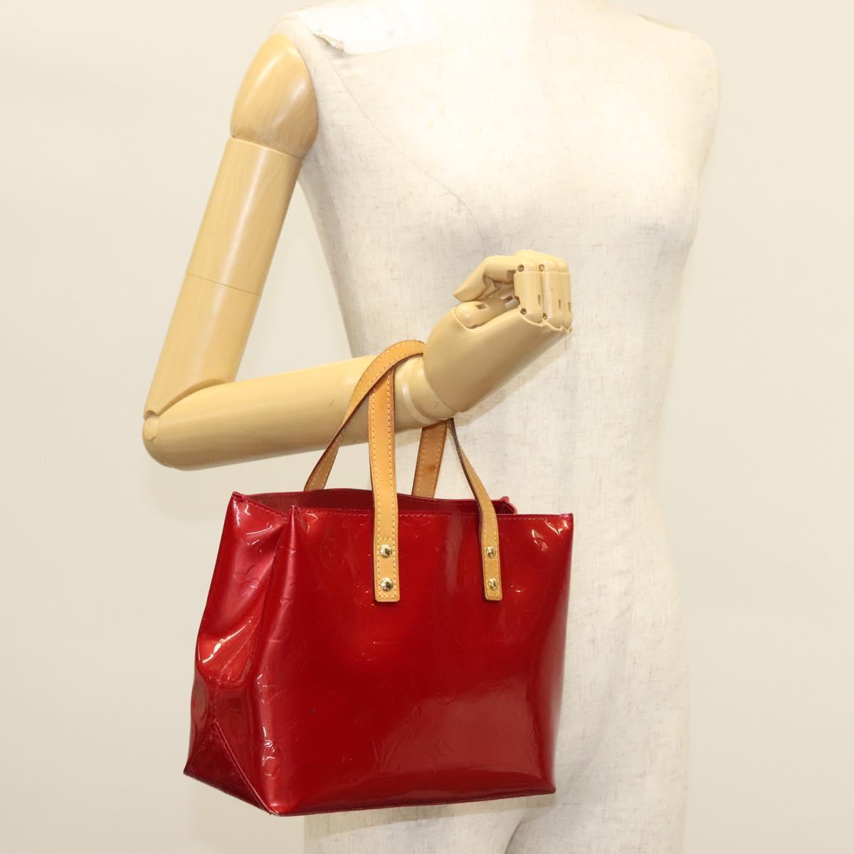 LOUIS VUITTON Monogram Vernis Reade PM Hand Bag Pomme D'amour M91990 Auth 139246