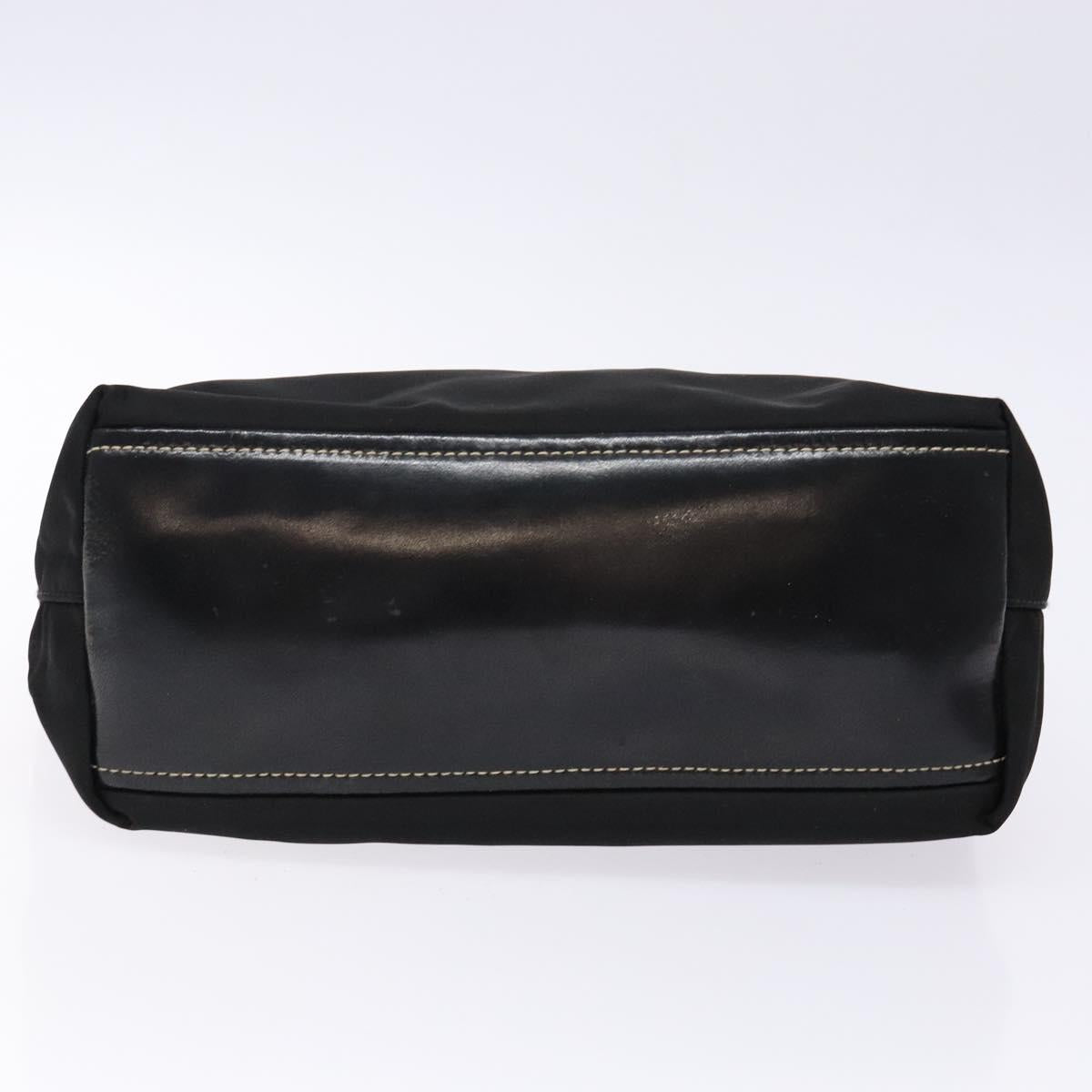 PRADA Tote Bag Nylon Black Silver Auth 139261