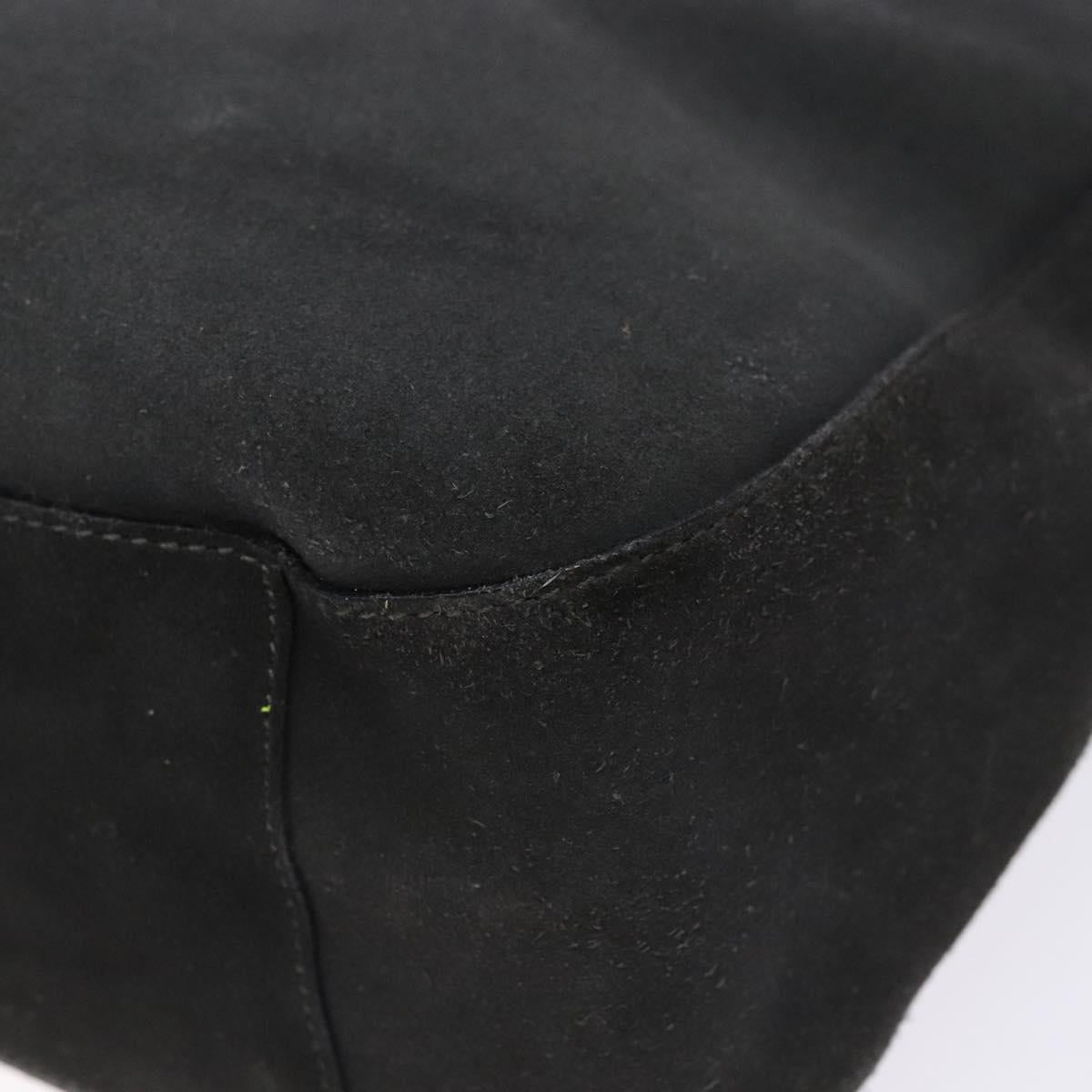 PRADA Tote Bag Suede Gray Silver Auth 139262