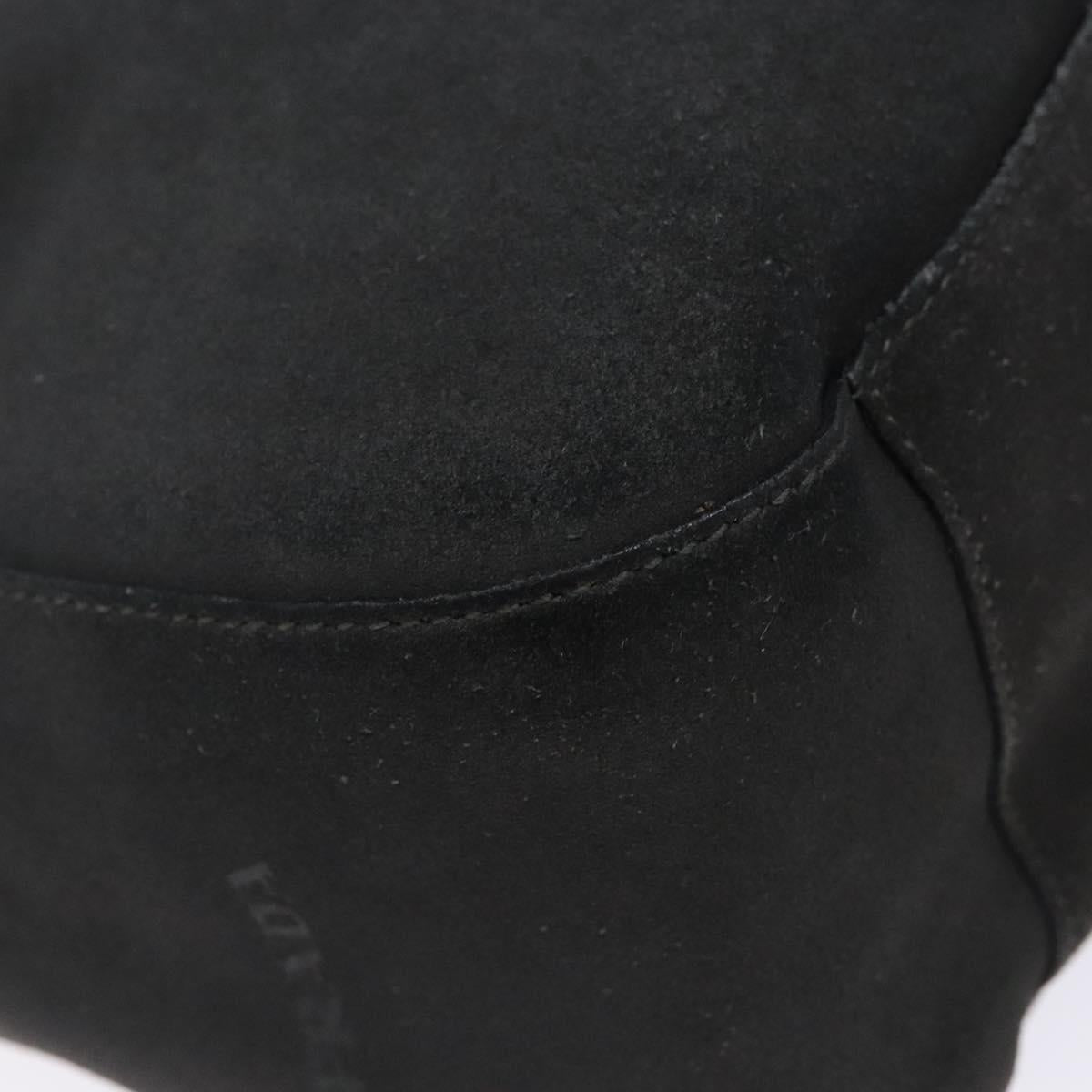 PRADA Tote Bag Suede Gray Silver Auth 139262