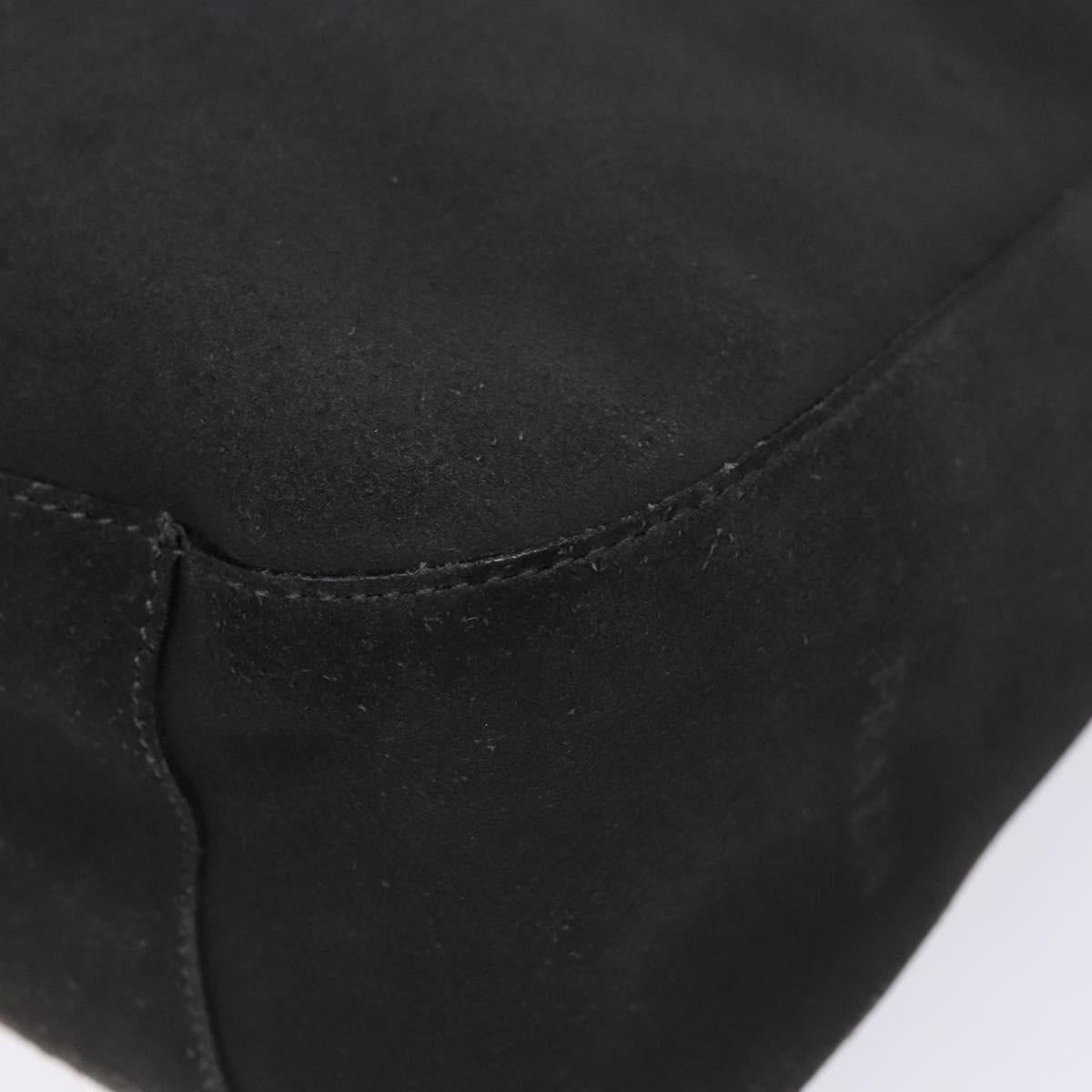 PRADA Tote Bag Suede Gray Silver Auth 139262