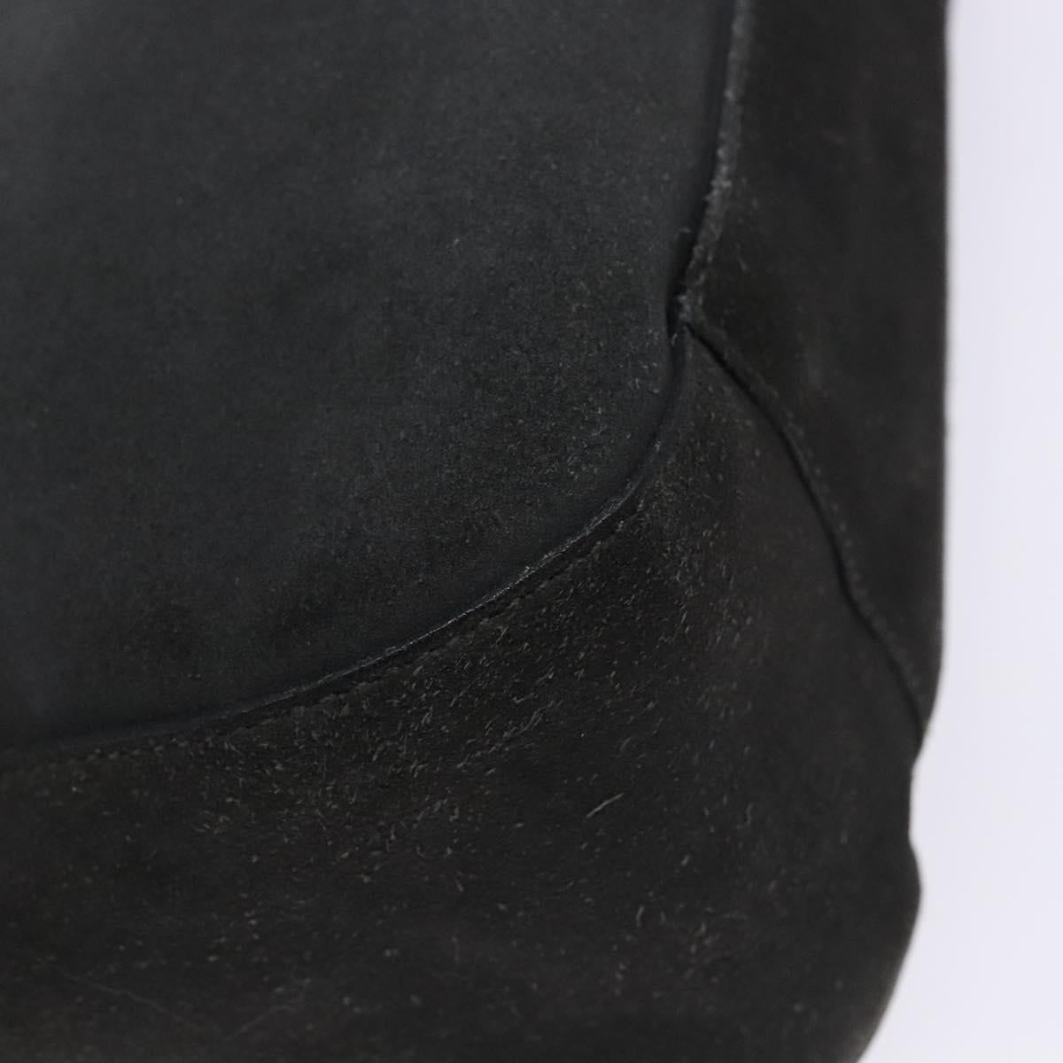 PRADA Tote Bag Suede Gray Silver Auth 139262