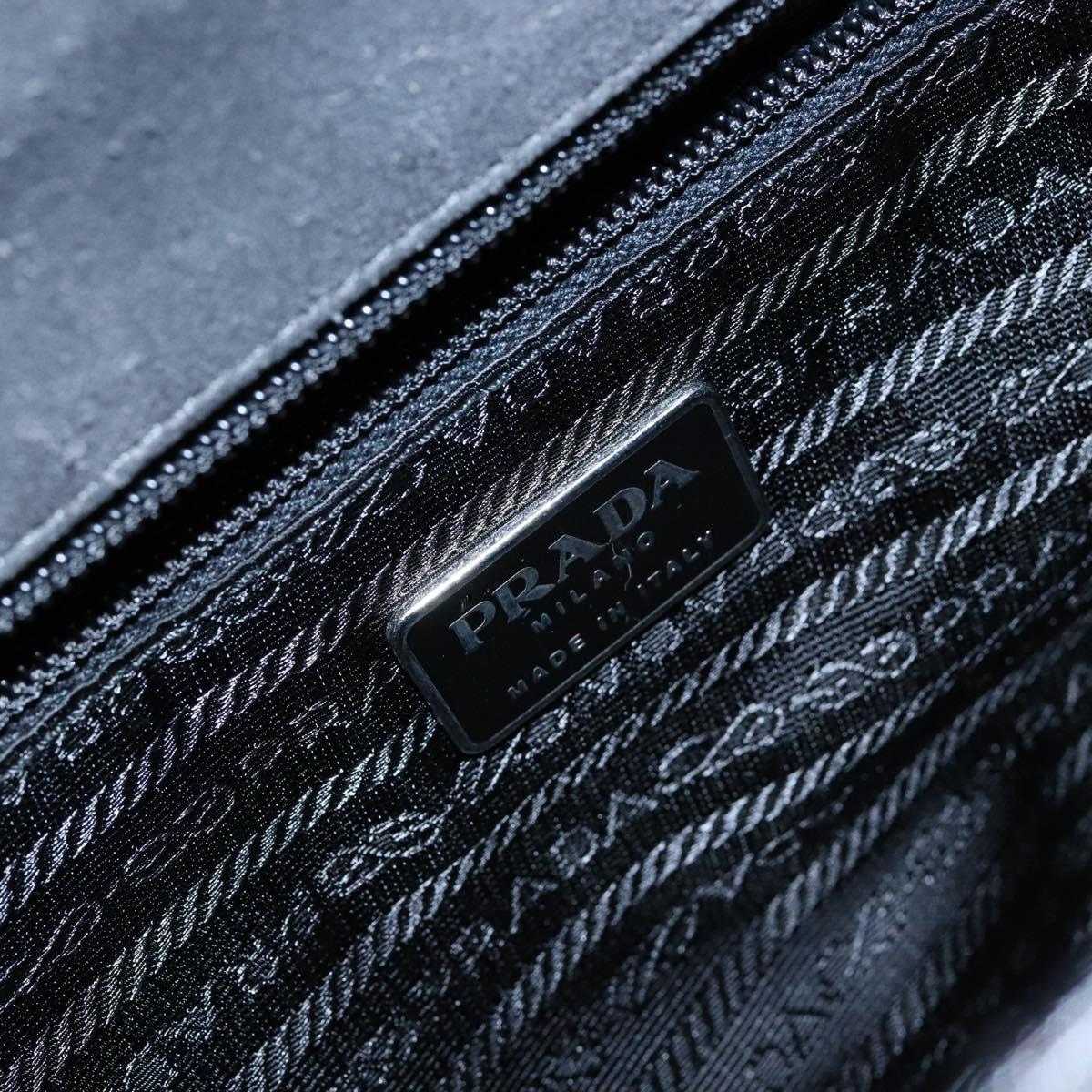 PRADA Tote Bag Suede Gray Silver Auth 139262