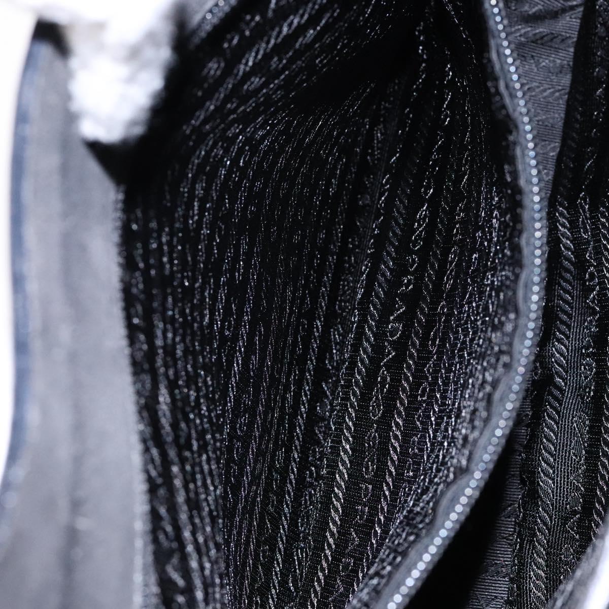 PRADA Tote Bag Suede Gray Silver Auth 139262