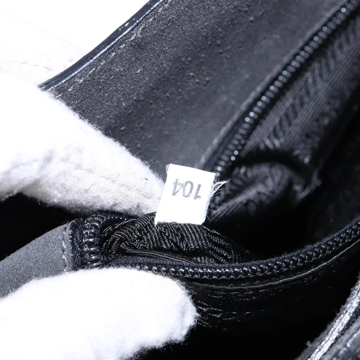 PRADA Tote Bag Suede Gray Silver Auth 139262