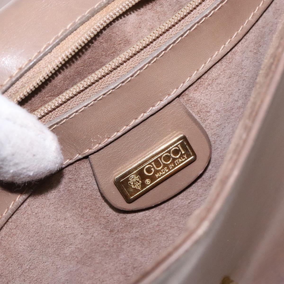 GUCCI Shoulder Bag Leather Beige Gold 001 115 4425 Auth 139269