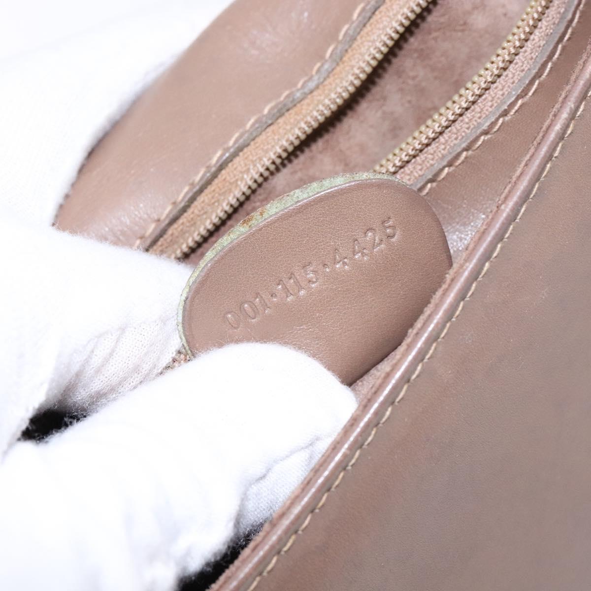 GUCCI Shoulder Bag Leather Beige Gold 001 115 4425 Auth 139269