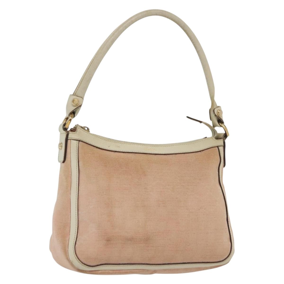GUCCI GG Canvas Shoulder Bag Pink Gold 146244 Auth 139270
