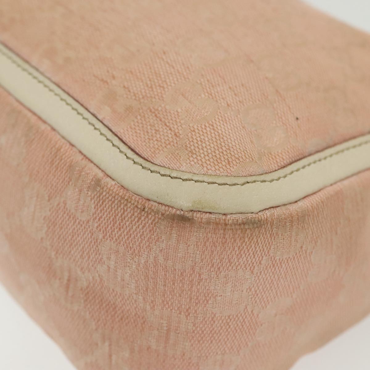 GUCCI GG Canvas Shoulder Bag Pink Gold 146244 Auth 139270