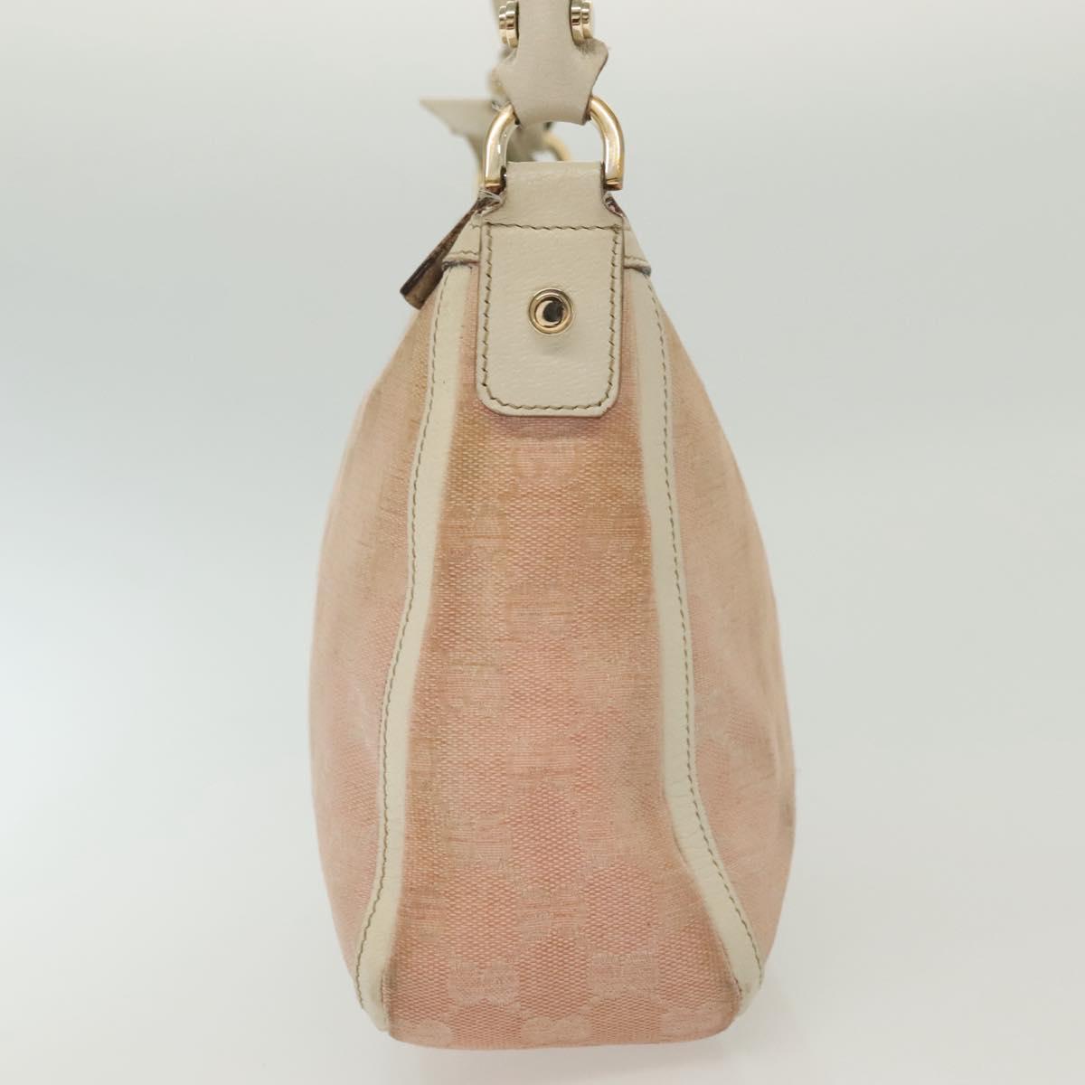 GUCCI GG Canvas Shoulder Bag Pink Gold 146244 Auth 139270