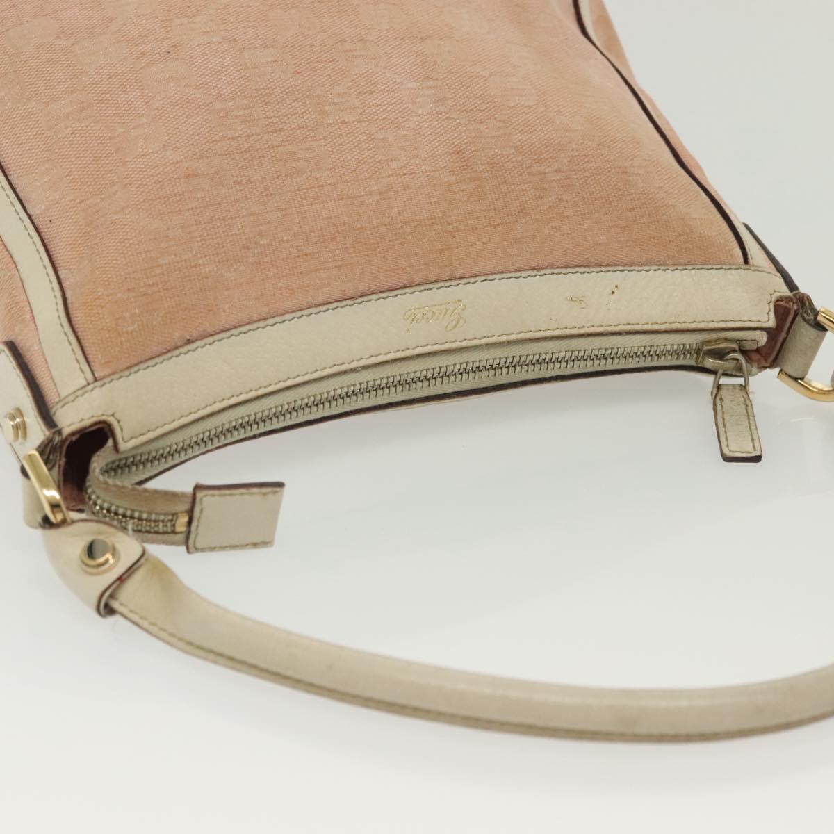 GUCCI GG Canvas Shoulder Bag Pink Gold 146244 Auth 139270