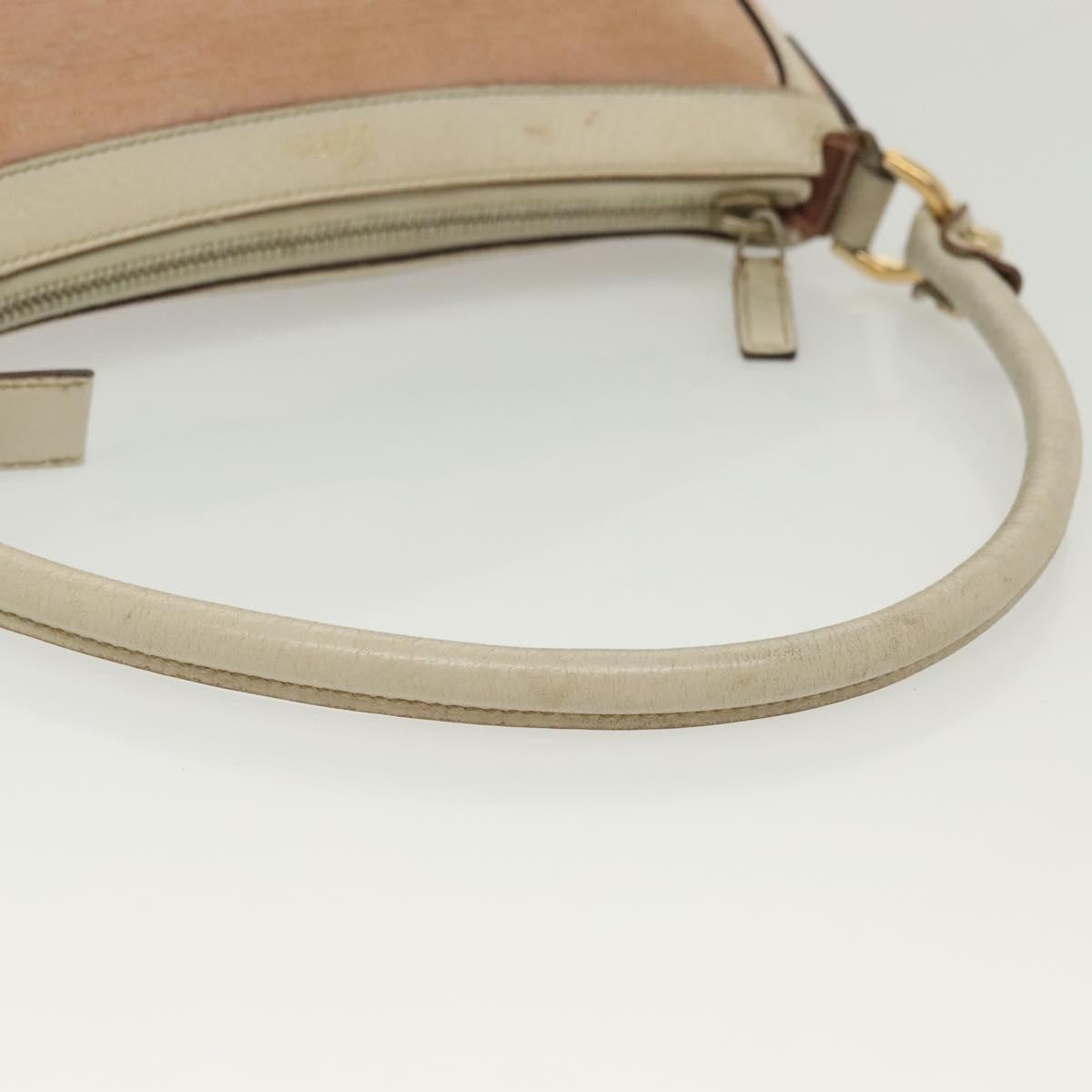 GUCCI GG Canvas Shoulder Bag Pink Gold 146244 Auth 139270