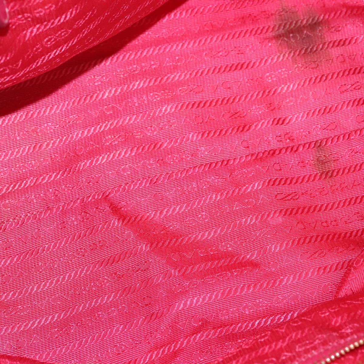 PRADA Hand Bag Nylon Pink Gold Auth 139304