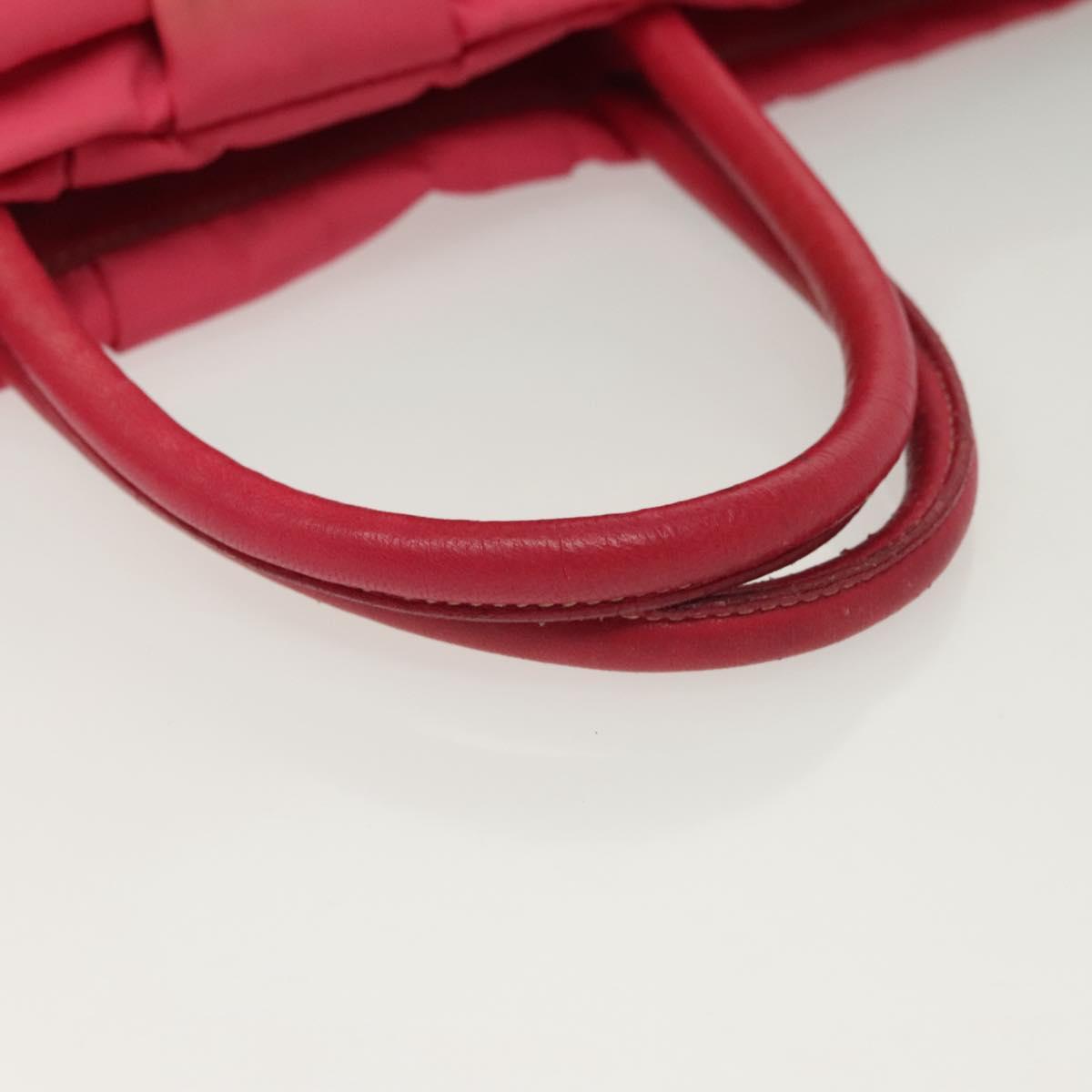 PRADA Hand Bag Nylon Pink Gold Auth 139304