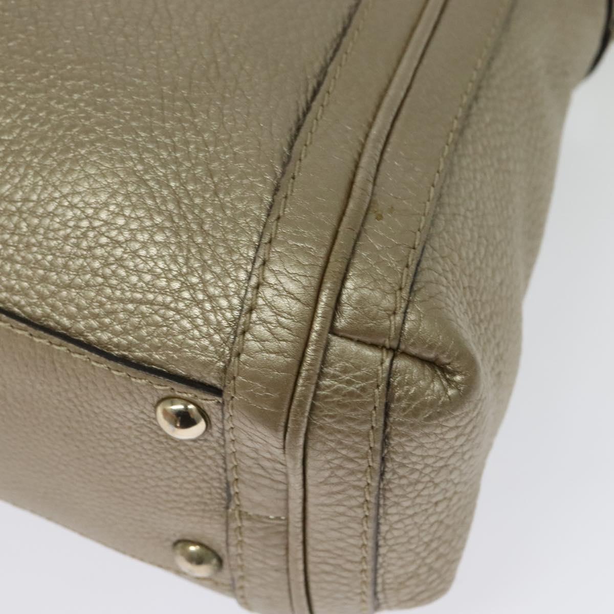 GUCCI Bamboo Tote Bag Leather 2way Gold 282300 Auth 139306
