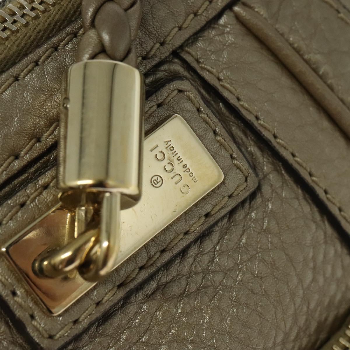 GUCCI Bamboo Tote Bag Leather 2way Gold 282300 Auth 139306