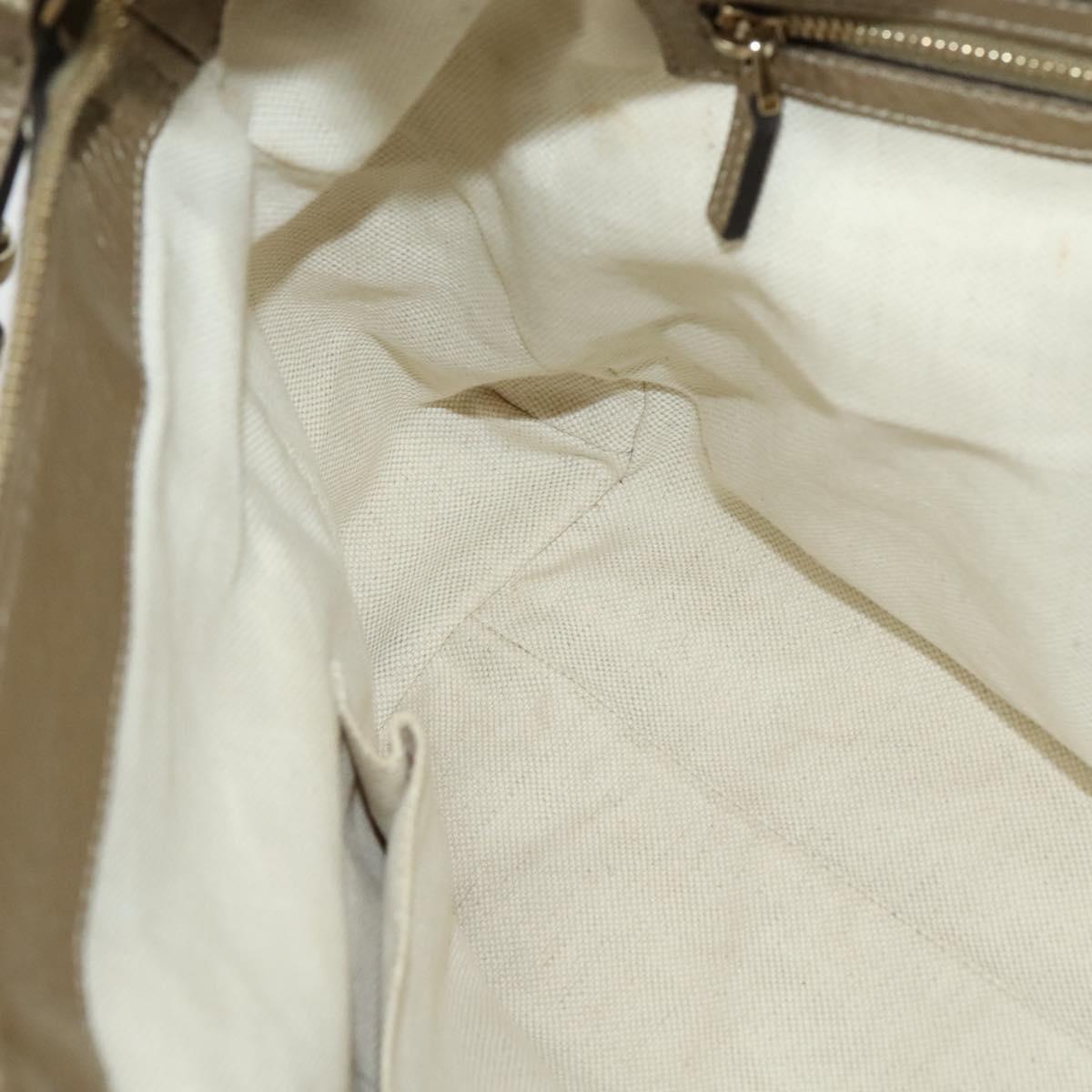 GUCCI Bamboo Tote Bag Leather 2way Gold 282300 Auth 139306