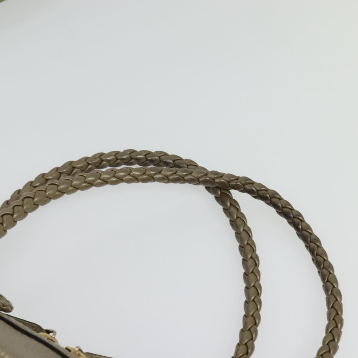 GUCCI Bamboo Tote Bag Leather 2way Gold 282300 Auth 139306