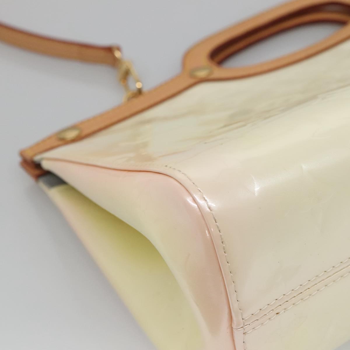 LOUIS VUITTON Monogram Vernis Roxbury Drive Hand Bag Perle M91374 Auth 139325